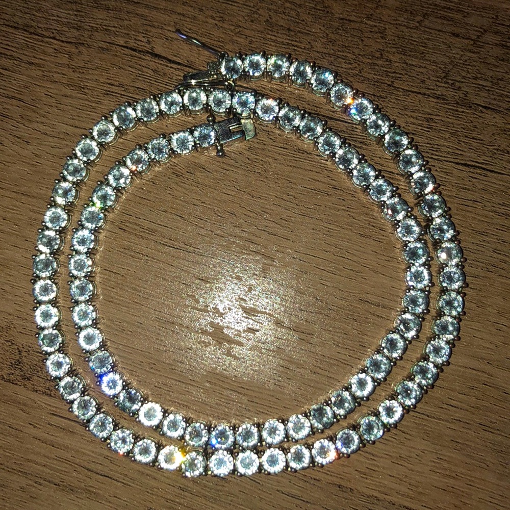 GLD White Gold Plated 5mm Tennis Chain